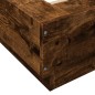 vidaXL Estructura cama con luces LED madera roble ahumado 140x190 cm