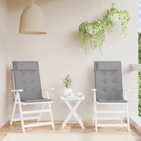 vidaXL Cojines de silla con respaldo alto 2 uds tela Oxford gris
