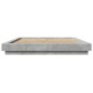 vidaXL Estructura de cama madera de ingeniería gris hormigón 150x200cm