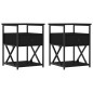 vidaXL Mesitas de noche 2 uds madera de ingeniería negro 40x42x55 cm vidaXL Mesitas de noche 2 uds madera de ingeniería negro 40x42x55 cm