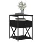vidaXL Mesitas de noche 2 uds madera de ingeniería negro 40x42x55 cm vidaXL Mesitas de noche 2 uds madera de ingeniería negro 40x42x55 cm