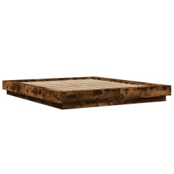 vidaXL Estructura de cama madera de ingeniería roble ahumado 160x200cm