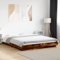 vidaXL Estructura de cama madera de ingeniería roble ahumado 160x200cm vidaXL Estructura de cama madera de ingeniería roble ahumado 160x200cm