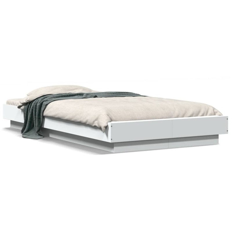 vidaXL Estructura de cama madera de ingeniería blanca 100x200 cm vidaXL Estructura de cama madera de ingeniería blanca 100x200 cm