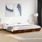 vidaXL Estructura de cama madera de ingeniería roble ahumado 180x200cm