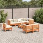 vidaXL Set de sofás jardín 9 pzas con cojines madera pino marrón cera vidaXL Set de sofás jardín 9 pzas con cojines madera pino marrón cera