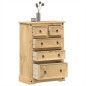 vidaXL Cómoda cajonera Corona madera maciza de pino 80x43x114 cm vidaXL Cómoda cajonera Corona madera maciza de pino 80x43x114 cm