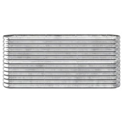 vidaXL Jardinera arriate acero recubrimiento polvo plata 152x40x68 cm
