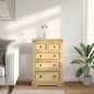 vidaXL Cómoda cajonera Corona madera maciza de pino 80x43x114 cm vidaXL Cómoda cajonera Corona madera maciza de pino 80x43x114 cm