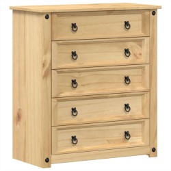 vidaXL Cómoda cajonera Corona madera maciza de pino 80x40x89 cm