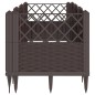 vidaXL Jardinera con clavijas PP marrón 123,5x43,5x43,5 cm vidaXL Jardinera con clavijas PP marrón 123,5x43,5x43,5 cm