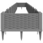 vidaXL Jardinera con clavijas PP gris claro 362,5x42,5x28,5 cm vidaXL Jardinera con clavijas PP gris claro 362,5x42,5x28,5 cm