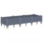 vidaXL Jardinera con clavijas PP gris 125x40x28,5 cm vidaXL Jardinera con clavijas PP gris 125x40x28,5 cm