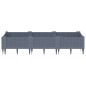 vidaXL Jardinera con clavijas PP gris 125x40x28,5 cm vidaXL Jardinera con clavijas PP gris 125x40x28,5 cm