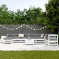 vidaXL Juego de sofás de jardín 10 pzas madera maciza de pino blanco vidaXL Juego de sofás de jardín 10 pzas madera maciza de pino blanco