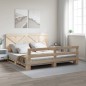 vidaXL Estructura de cama con cabecero madera maciza de pino 200x200cm vidaXL Estructura de cama con cabecero madera maciza de pino 200x200cm