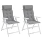 vidaXL Cojines de silla con respaldo alto 2 uds tela Oxford gris vidaXL Cojines de silla con respaldo alto 2 uds tela Oxford gris