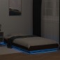 vidaXL Estructura cama con luces LED madera roble marrón 90x190 cm