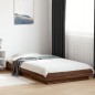 vidaXL Estructura cama con luces LED madera roble marrón 90x190 cm