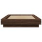 vidaXL Estructura cama con luces LED madera roble marrón 90x190 cm