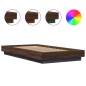 vidaXL Estructura cama con luces LED madera roble marrón 90x190 cm