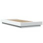 vidaXL Estructura de cama con LED madera ingeniería blanco 90x190 cm
