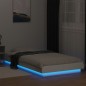 vidaXL Estructura de cama con LED madera ingeniería blanco 90x190 cm