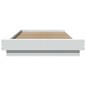 vidaXL Estructura de cama con LED madera ingeniería blanco 90x190 cm