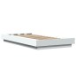 vidaXL Estructura de cama con LED madera ingeniería blanco 90x190 cm