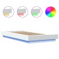 vidaXL Estructura de cama con LED madera ingeniería blanco 90x190 cm