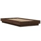 vidaXL Estructura cama con luces LED madera marrón roble 100x200 cm vidaXL Estructura cama con luces LED madera marrón roble 100x200 cm