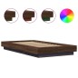 vidaXL Estructura cama con luces LED madera marrón roble 100x200 cm vidaXL Estructura cama con luces LED madera marrón roble 100x200 cm