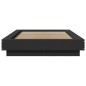 vidaXL Estructura cama con luces LED madera ingeniería negro 100x200cm vidaXL Estructura cama con luces LED madera ingeniería negro 100x200cm