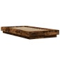 vidaXL Estructura cama con luces LED madera roble ahumado 90x190 cm vidaXL Estructura cama con luces LED madera roble ahumado 90x190 cm