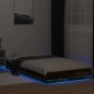 vidaXL Estructura cama con luces LED madera roble ahumado 90x190 cm vidaXL Estructura cama con luces LED madera roble ahumado 90x190 cm