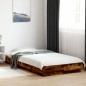 vidaXL Estructura cama con luces LED madera roble ahumado 90x190 cm vidaXL Estructura cama con luces LED madera roble ahumado 90x190 cm