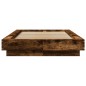 vidaXL Estructura cama con luces LED madera roble ahumado 90x190 cm vidaXL Estructura cama con luces LED madera roble ahumado 90x190 cm