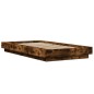 vidaXL Estructura cama con luces LED madera roble ahumado 90x190 cm vidaXL Estructura cama con luces LED madera roble ahumado 90x190 cm