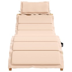 vidaXL Tumbona con cojín beige madera maciza de acacia