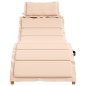vidaXL Tumbona con cojín beige madera maciza de acacia vidaXL Tumbona con cojín beige madera maciza de acacia