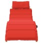 vidaXL Tumbona con cojín rojo madera maciza de acacia vidaXL Tumbona con cojín rojo madera maciza de acacia