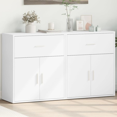 vidaXL Aparador de madera de ingeniería 2 uds blanco 60x31x70 cm