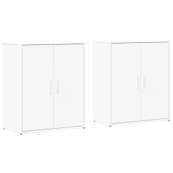 vidaXL Aparador de madera de ingeniería 2 uds blanco 60x31x70 cm