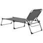 vidaXL Tumbona plegable alta para mayores aluminio gris vidaXL Tumbona plegable alta para mayores aluminio gris
