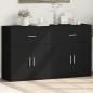 vidaXL Aparador de madera de ingeniería 2 uds negro 60x31x70 cm vidaXL Aparador de madera de ingeniería 2 uds negro 60x31x70 cm