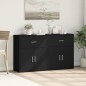 vidaXL Aparador de madera de ingeniería 2 uds negro 60x31x70 cm vidaXL Aparador de madera de ingeniería 2 uds negro 60x31x70 cm