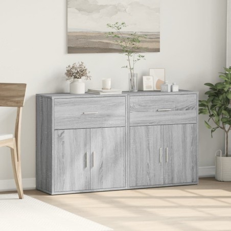 vidaXL Aparador de madera de ingeniería 2 uds gris Sonoma 60x31x70 cm