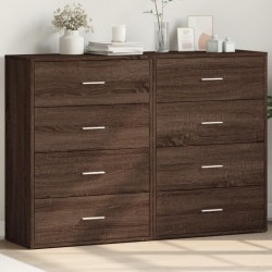 vidaXL Aparadores 2 uds madera de ingeniería marrón roble 60x31x84 cm
