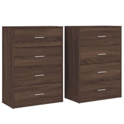 vidaXL Aparadores 2 uds madera de ingeniería marrón roble 60x31x84 cm