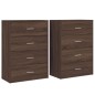 vidaXL Aparadores 2 uds madera de ingeniería marrón roble 60x31x84 cm vidaXL Aparadores 2 uds madera de ingeniería marrón roble 60x31x84 cm